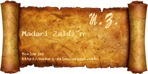 Madari Zalán névjegykártya